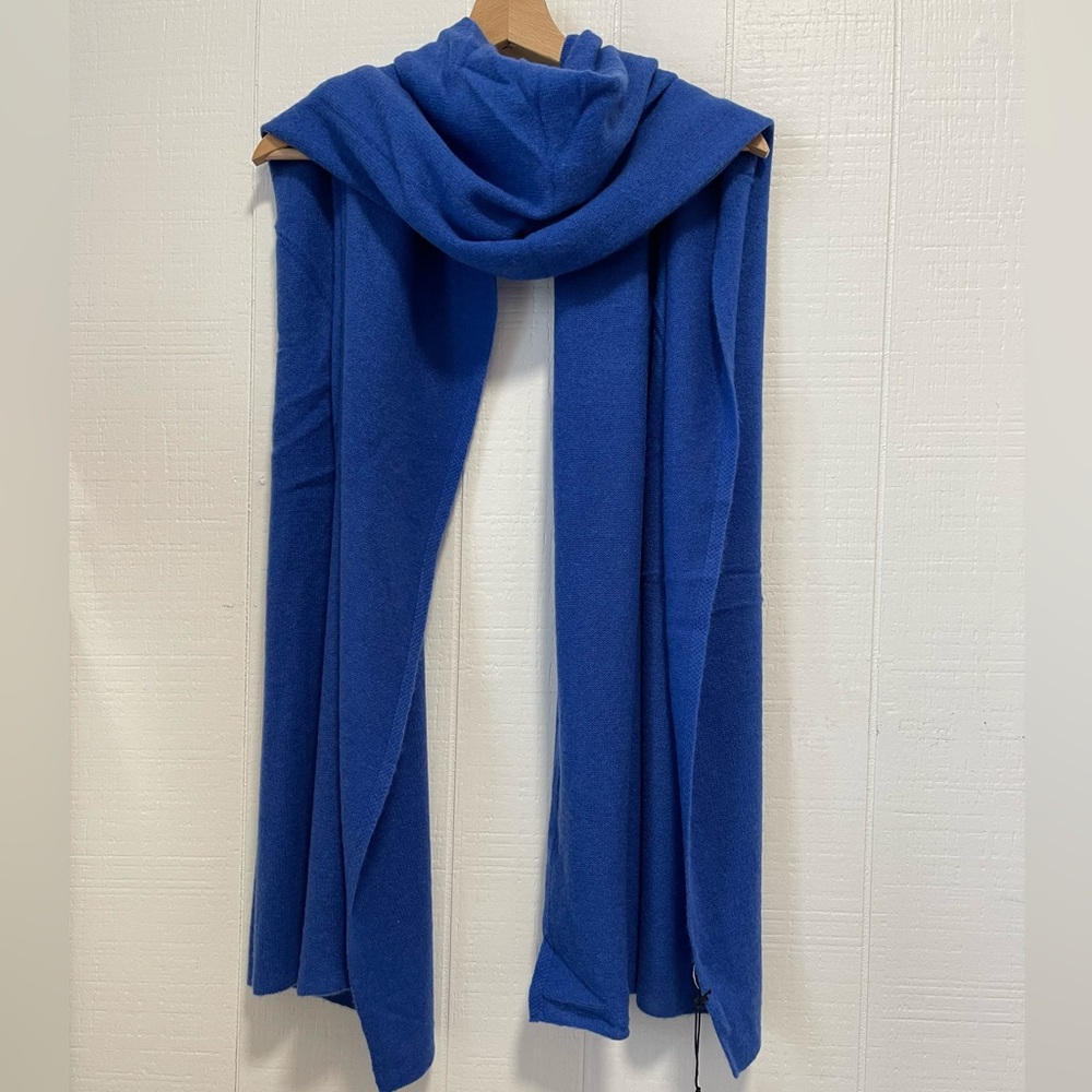 White + Warren Admiral Blue Cashmere Travel Wrap 4547T - Picture 2 of 4
